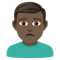 Man Frowning- Dark Skin Tone emoji on Emojione